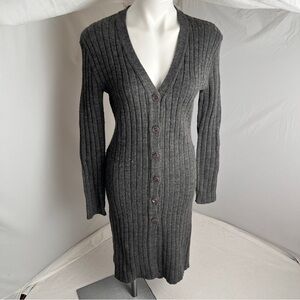 Warehouse gray button up longline cardigan